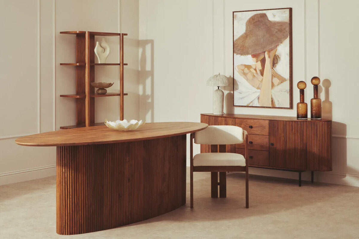 Torello Mango Wood Oval Dining Table