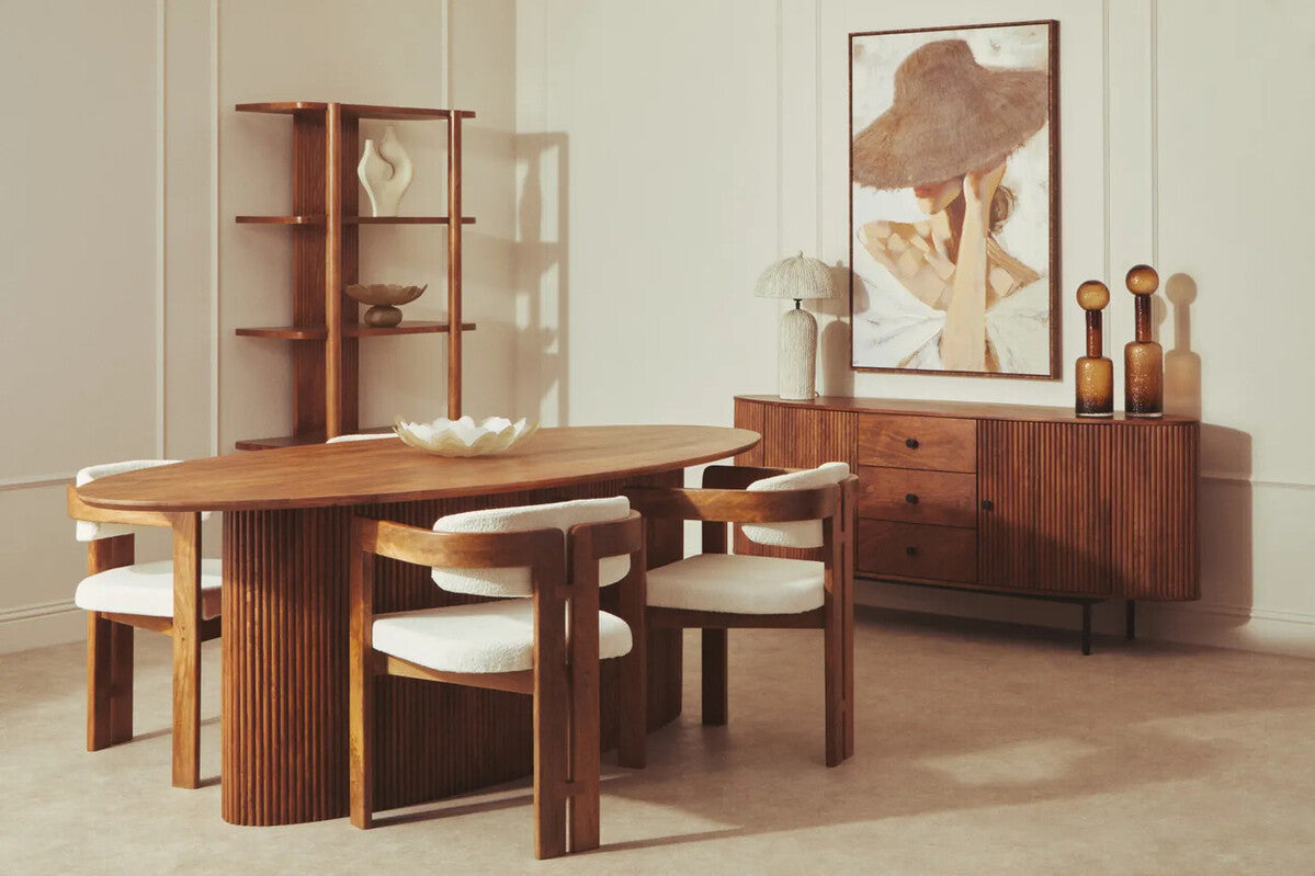 Torello Mango Wood Oval Dining Table