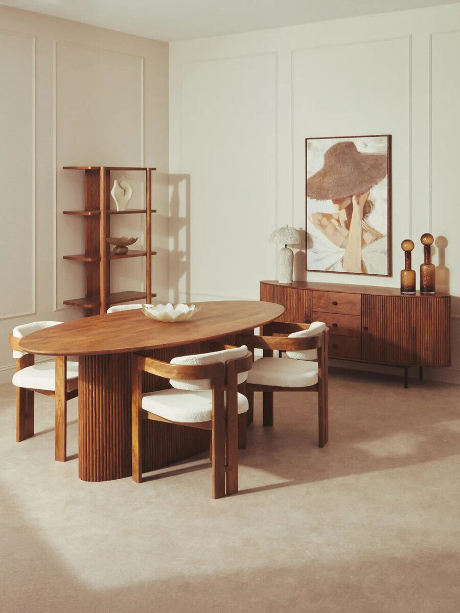 Torello Mango Wood Oval Dining Table