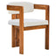 Torello Boucle Fabric and Mango Wood Dining Chair