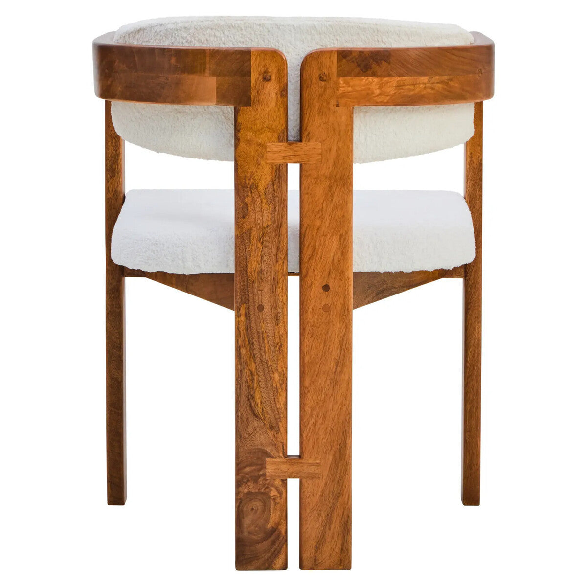 Torello Boucle Fabric and Mango Wood Dining Chair