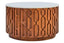 Torcino Marble and Carved Mango Wood Round Coffee Table