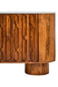Torcino Marble and Carved Mango Wood Two Door Sideboard