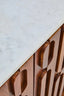 Torcino Marble and Carved Mango Wood Two Door Sideboard
