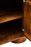 Torcino Marble and Carved Mango Wood Two Door Sideboard