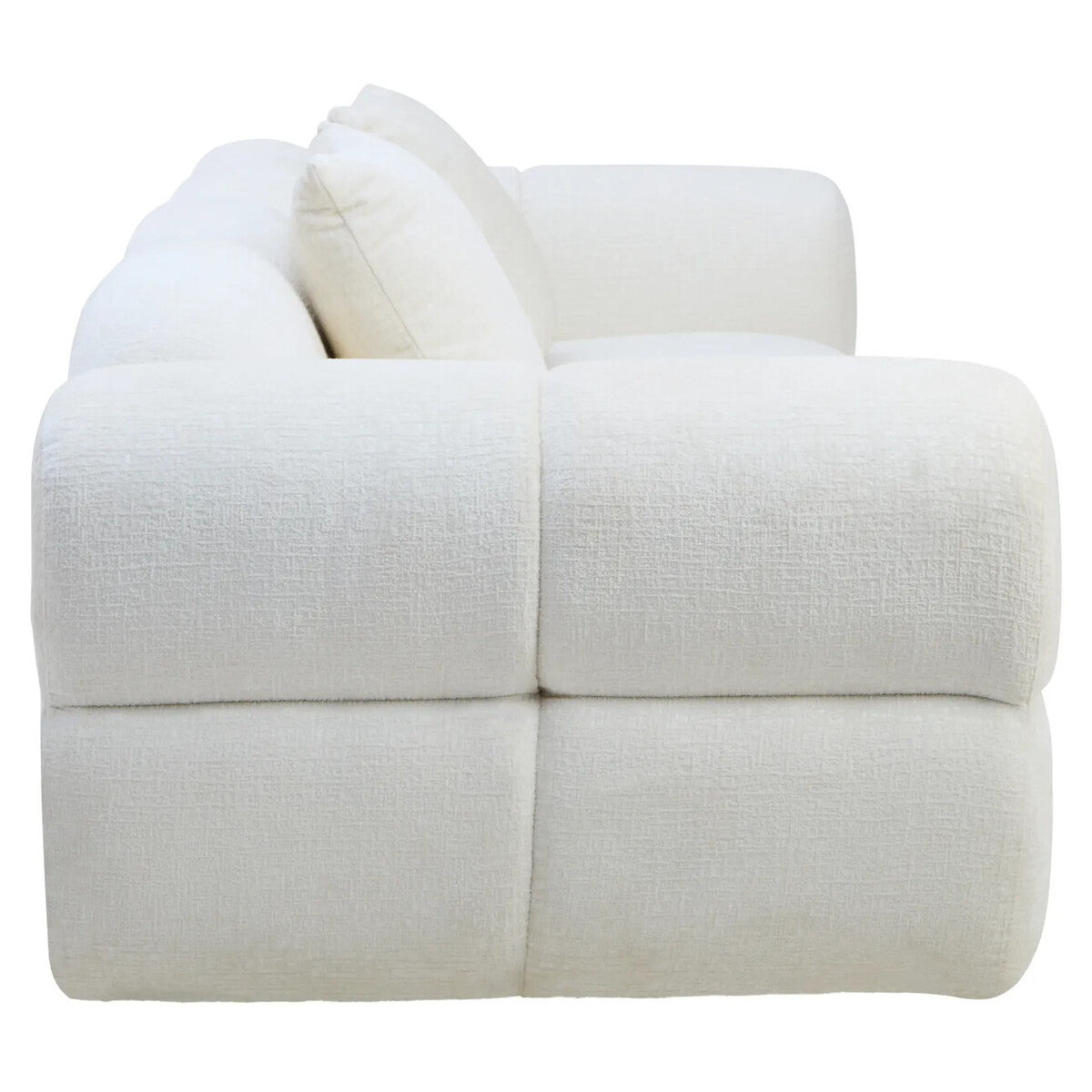 Anglet Cream Textured Fabric Large 3 Seater Sofa