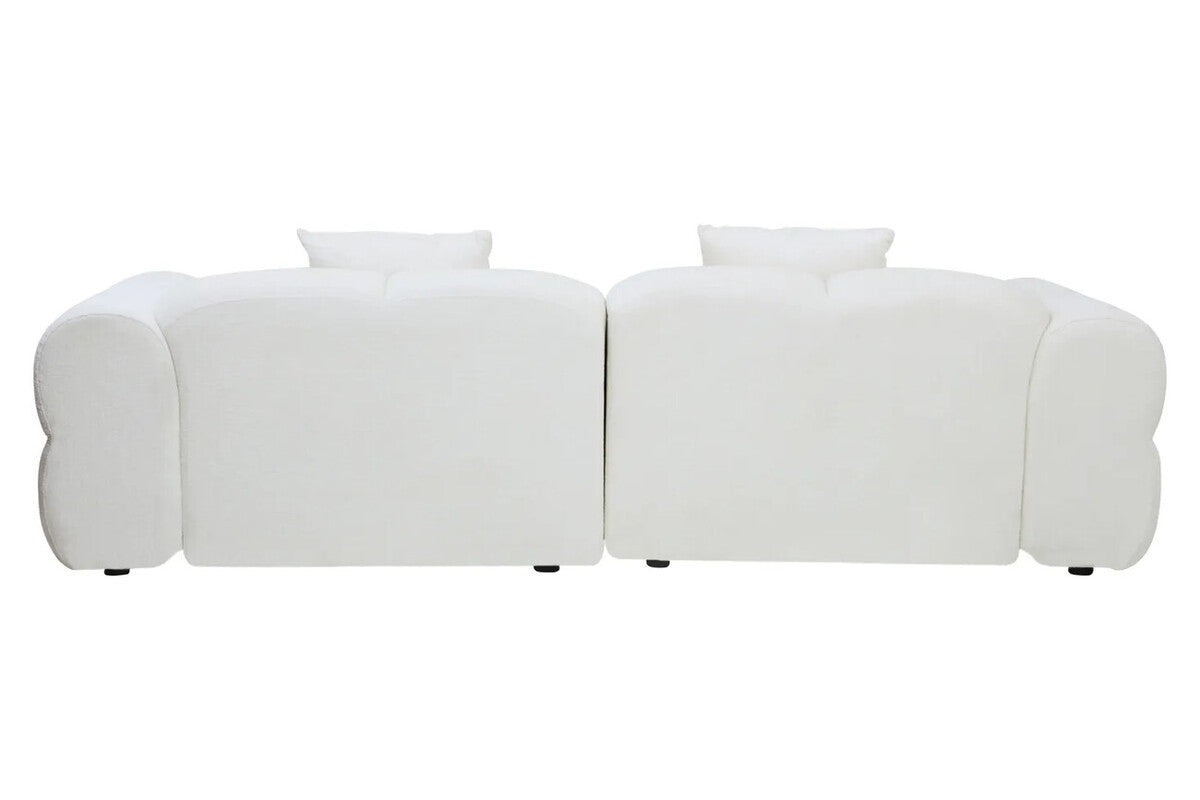 Anglet Cream Textured Fabric Large 3 Seater Sofa