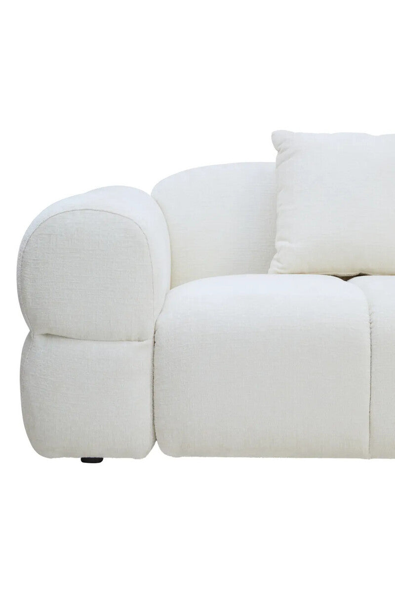 Anglet Cream Textured Fabric Large 3 Seater Sofa