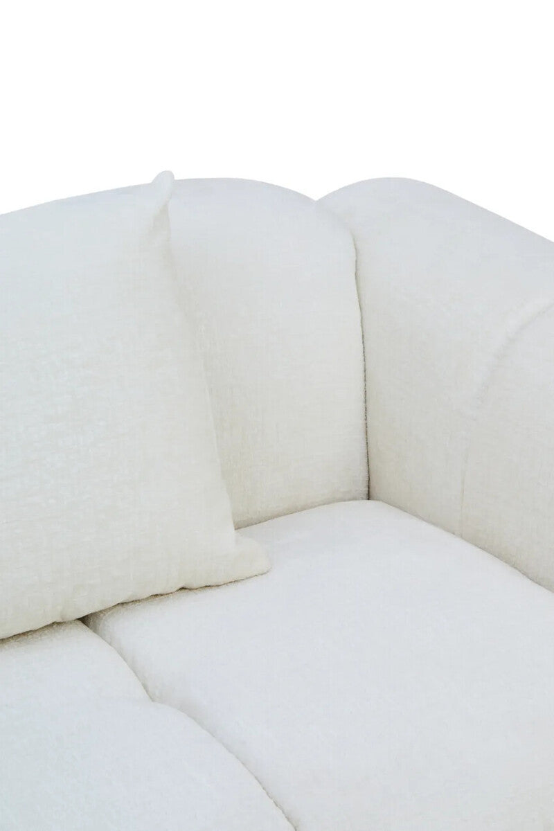 Anglet Cream Textured Fabric Large 3 Seater Sofa