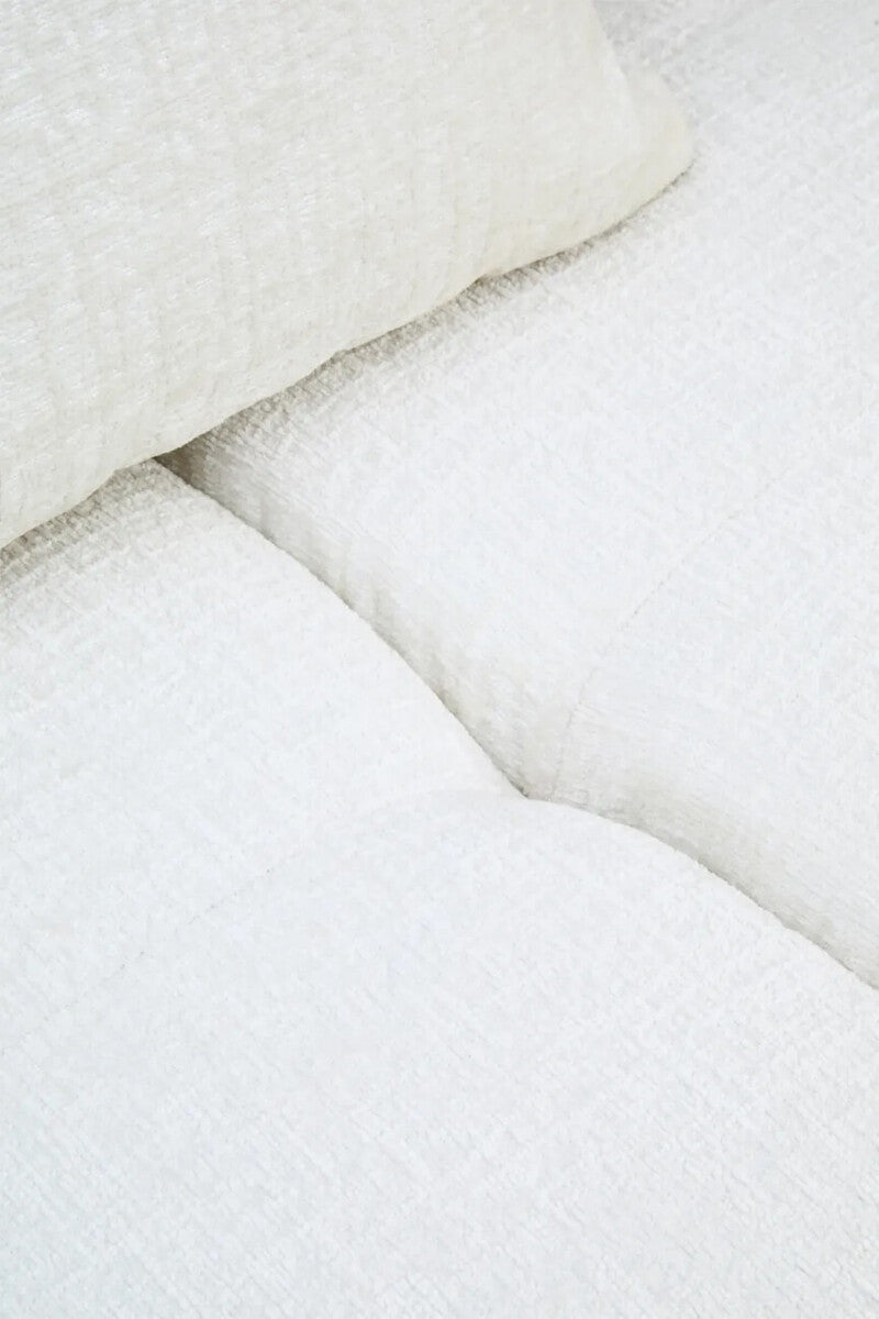 Anglet Cream Textured Fabric Large 3 Seater Sofa