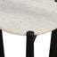Wilbur Travertine Top and Black Finish Mango Wood Side Table