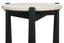 Wilbur Travertine Top and Black Finish Mango Wood Side Table