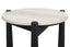 Wilbur Travertine Top and Black Finish Mango Wood Side Table