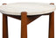 Wilbur Travertine Top and Brown Finish Mango Wood Side Table
