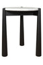 Wilbur White Marble Top and Black Finish Mango Wood Side Table