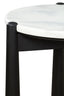 Wilbur White Marble Top and Black Finish Mango Wood Side Table