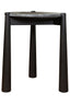 Wilbur Black and White Marble Top Side Table with Mango Wood Legs