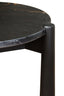 Wilbur Black and White Marble Top Side Table with Mango Wood Legs