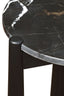 Wilbur Black and White Marble Top Side Table with Mango Wood Legs