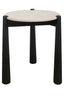 Wilbur Cream Marble Top and Mango Wood Side Table