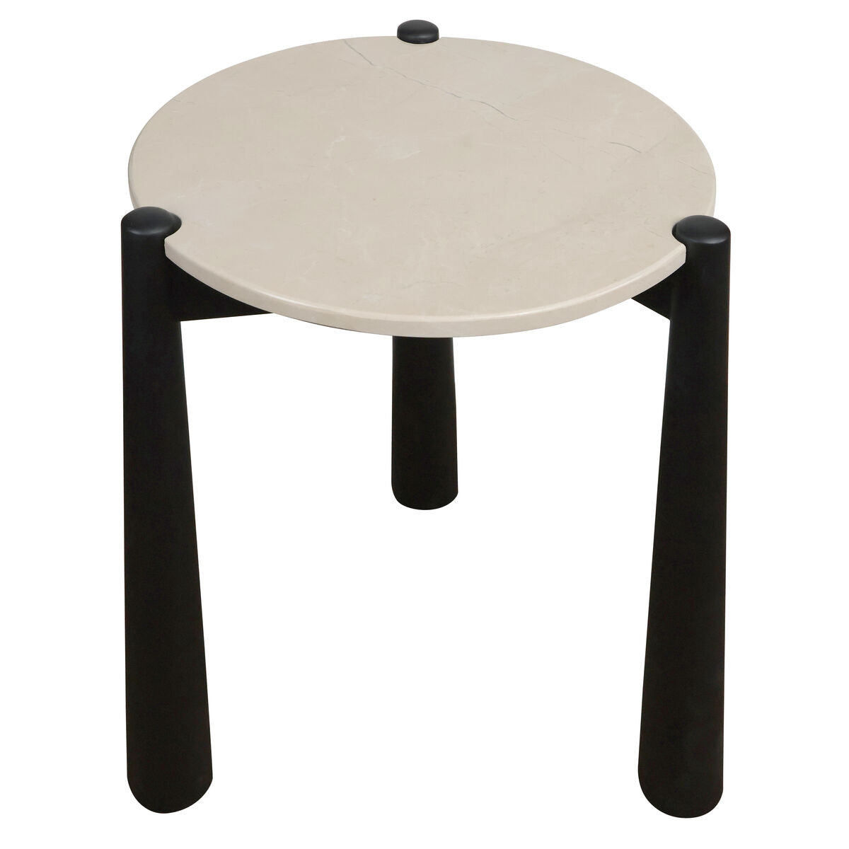 Wilbur Cream Marble Top and Mango Wood Side Table