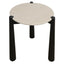Wilbur Cream Marble Top and Mango Wood Side Table