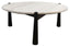 Wilbur Travertine Top and Black Finish Mango Wood Coffee Table