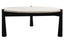 Wilbur Travertine Top and Black Finish Mango Wood Coffee Table
