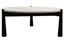 Wilbur Travertine Top and Black Finish Mango Wood Coffee Table