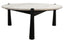 Wilbur Travertine Top and Black Finish Mango Wood Coffee Table