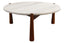 Wilbur Travertine Top and Brown Finish Mango Wood Coffee Table