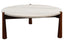 Wilbur Travertine Top and Brown Finish Mango Wood Coffee Table