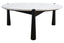 Wilbur White Marble Top and Black Finish Mango Wood Coffee Table