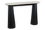 Waris Travertine Top and Black Mango Wood Console Table