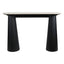 Waris Travertine Top and Black Mango Wood Console Table