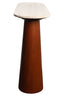 Waris Travertine Top and Brown Mango Wood Console Table