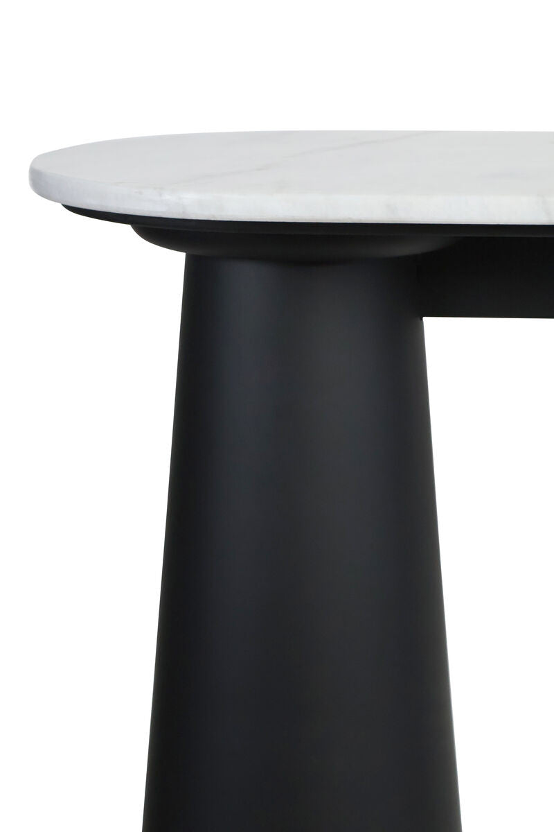 Waris White Marble Top and Black Mango Wood Console Table