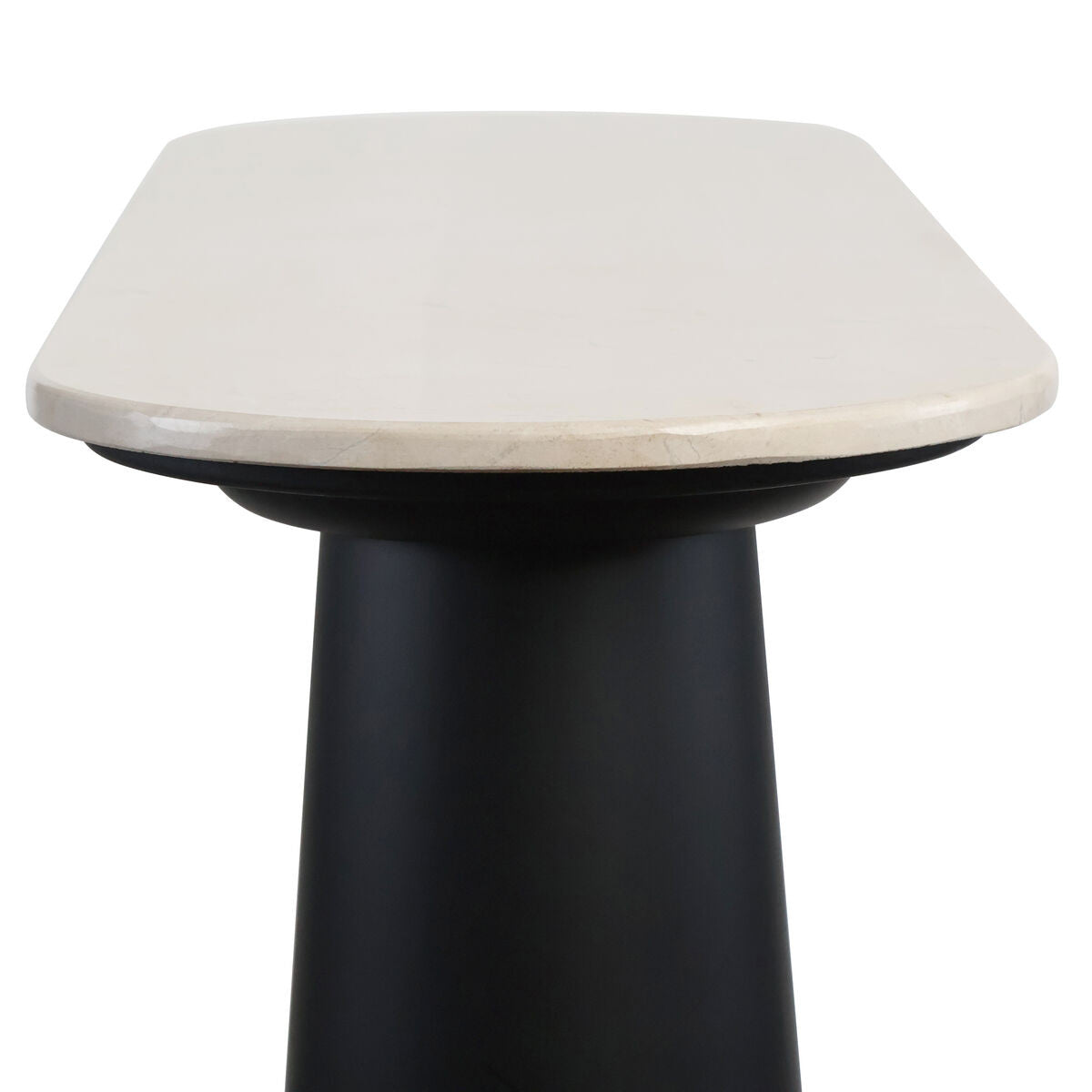 Waris Cream Marble Top and Black Mango Wood Console Table