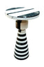 Zoro Black and White Stripe Side Table