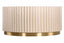 Dusino Champagne Gold Finish Flute Detail Coffee Table with Glass Top