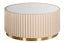 Dusino Champagne Gold Finish Flute Detail Coffee Table with Glass Top