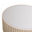 Dusino Champagne Gold Finish Flute Detail Coffee Table with Glass Top