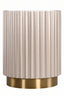 Dusino Champagne Gold Finish Flute Detail Side Table with Glass Top