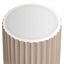 Dusino Champagne Gold Finish Flute Detail Side Table with Glass Top