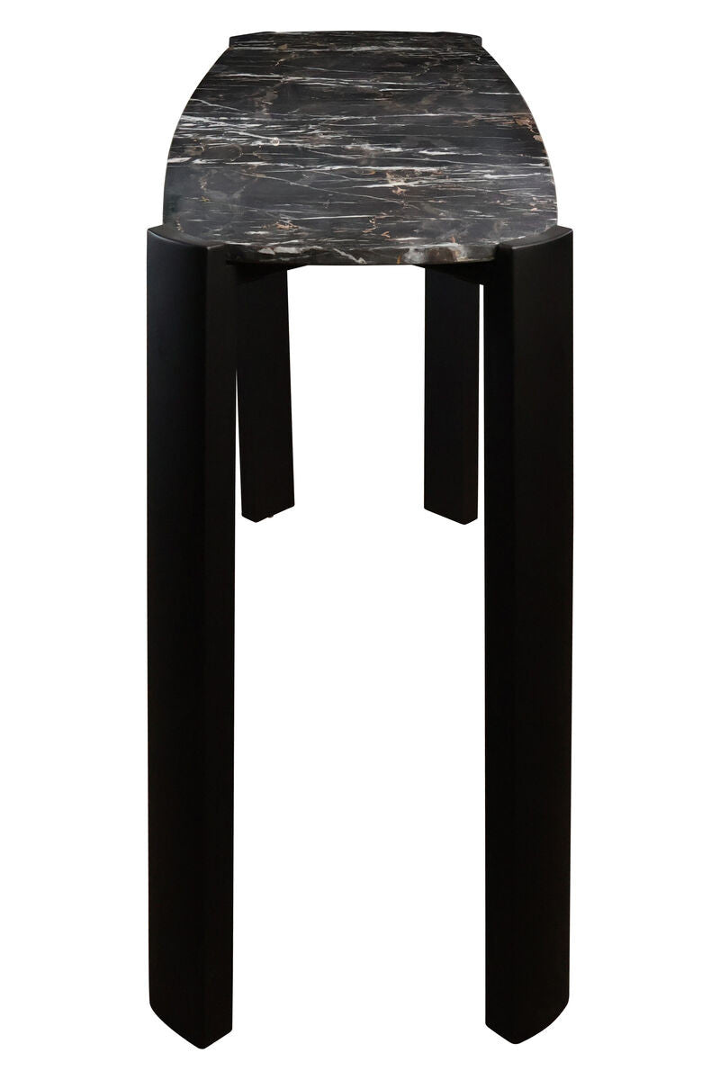 Palermo Black Marble Top and Acacia Wood Console Table