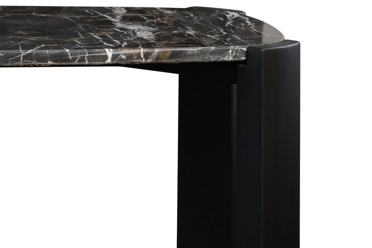 Palermo Black Marble Top and Acacia Wood Console Table