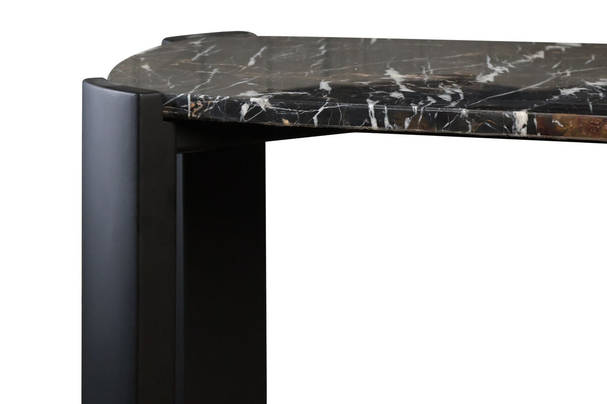 Palermo Black Marble Top and Acacia Wood Console Table