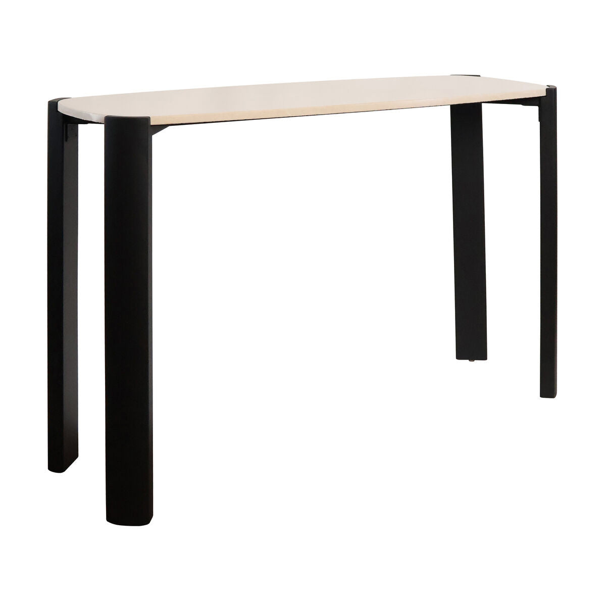 Palermo Cream Marble Top and Black Acacia Wood Console Table