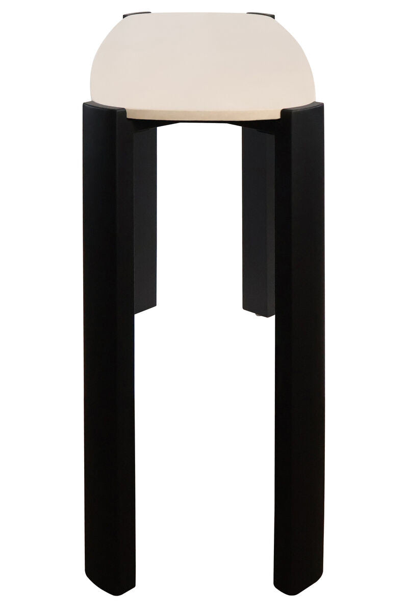 Palermo Cream Marble Top and Black Acacia Wood Console Table