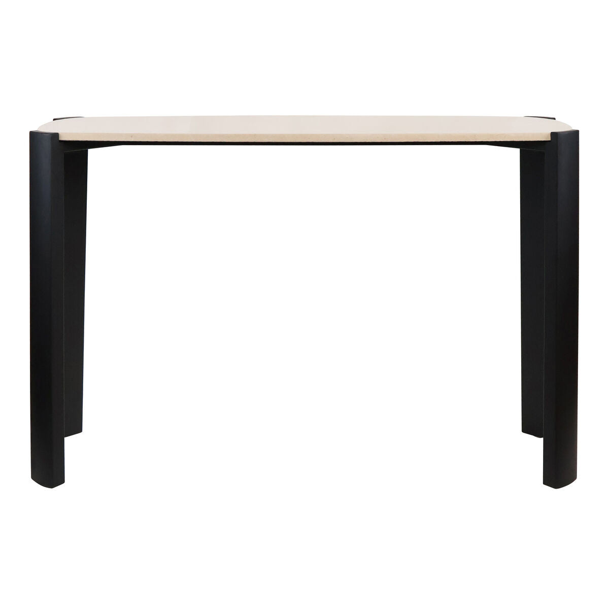 Palermo Cream Marble Top and Black Acacia Wood Console Table